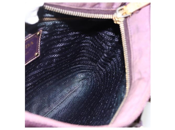 Borsa a Spalla PRADA in Nylon Viola Oro Auth fm5271 D'oro Porpora - vista 18