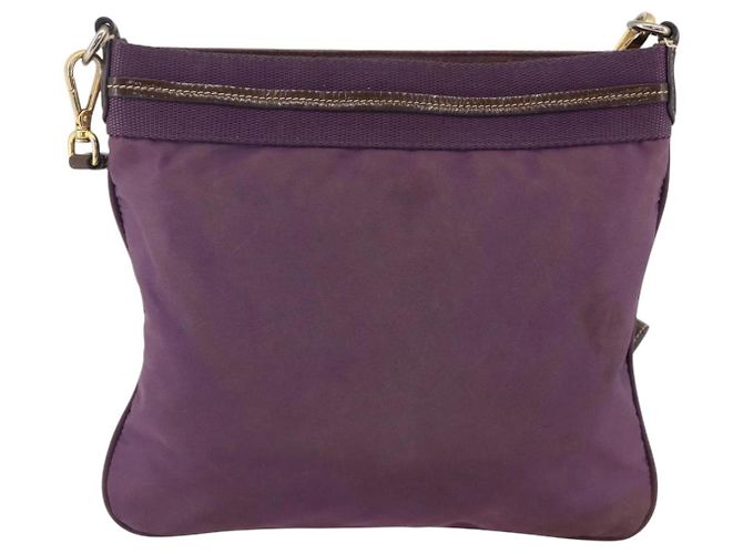 Borsa a Spalla PRADA in Nylon Viola Oro Auth fm5271 D'oro Porpora - vista 2
