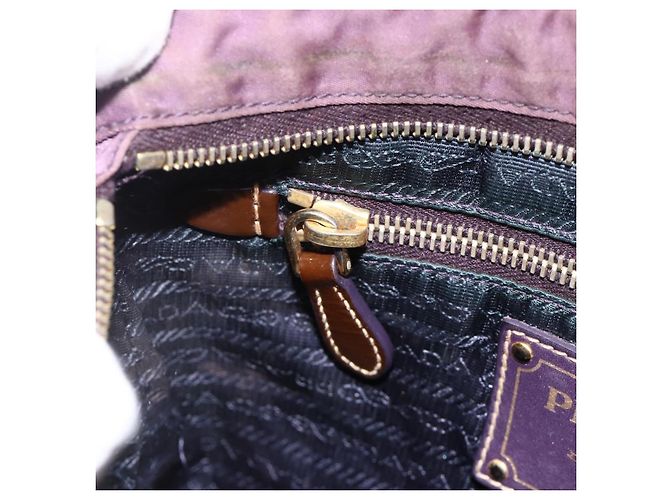 Borsa a Spalla PRADA in Nylon Viola Oro Auth fm5271 D'oro Porpora - vista 20