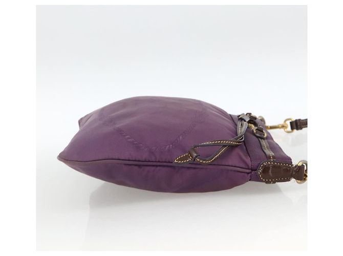 Borsa a Spalla PRADA in Nylon Viola Oro Auth fm5271 D'oro Porpora - vista 4