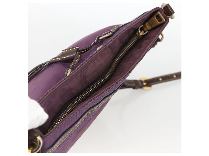 Borsa a Spalla PRADA in Nylon Viola Oro Auth fm5271 D'oro Porpora - vista 6