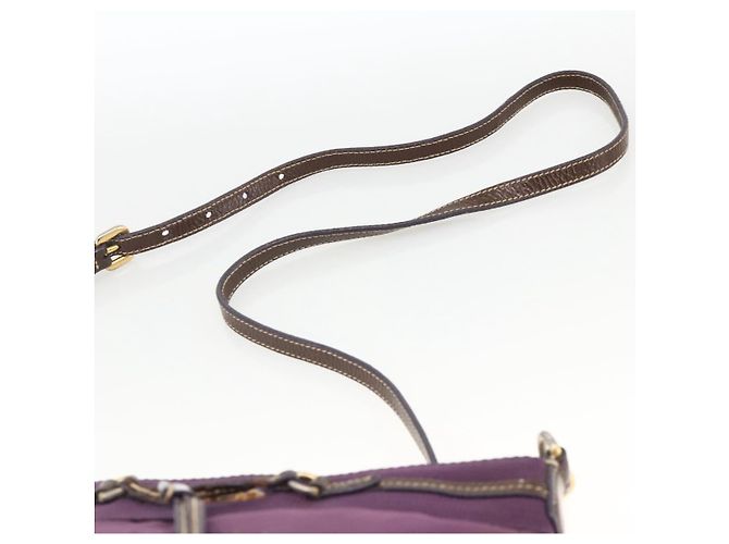 Borsa a Spalla PRADA in Nylon Viola Oro Auth fm5271 D'oro Porpora - vista 8