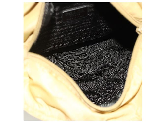 PRADA Borsa a mano in nylon gialla argento autentica 174791 Giallo - vista 11