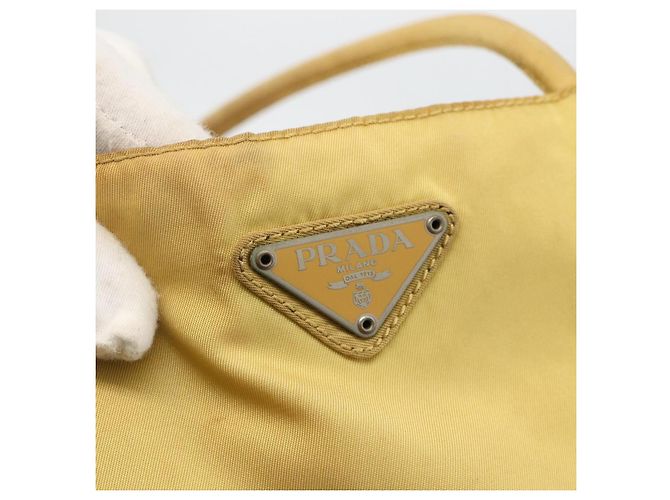 PRADA Borsa a mano in nylon gialla argento autentica 174791 Giallo - vista 17