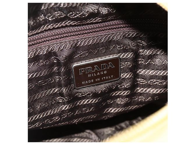 PRADA Borsa a mano in nylon gialla argento autentica 174791 Giallo - vista 18