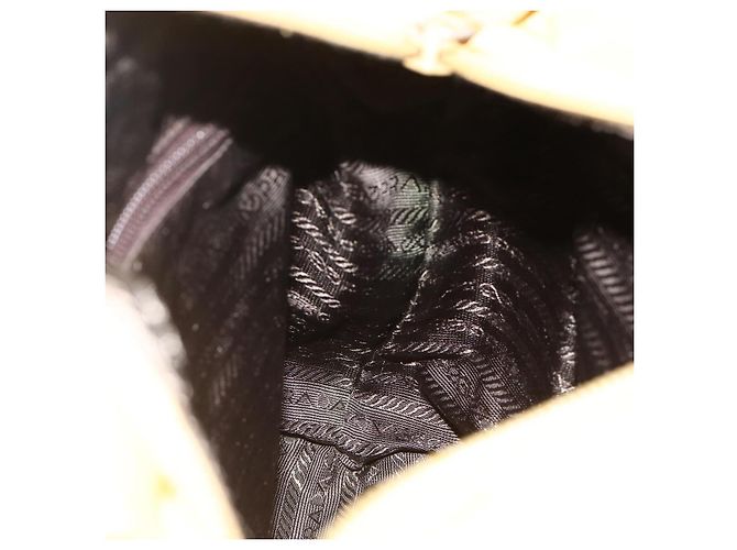 PRADA Borsa a mano in nylon gialla argento autentica 174791 Giallo - vista 19