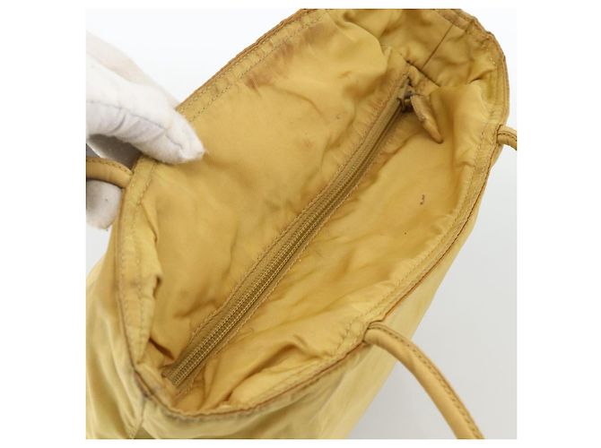 PRADA Borsa a mano in nylon gialla argento autentica 174791 Giallo - vista 6