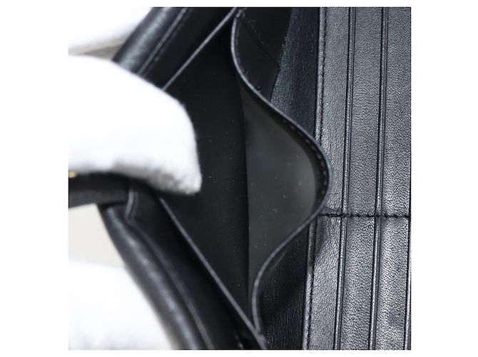 FENDI Cartera Larga de Lona Zucca Negra Marrón Auth am11263A Castaño Negro - vista 10