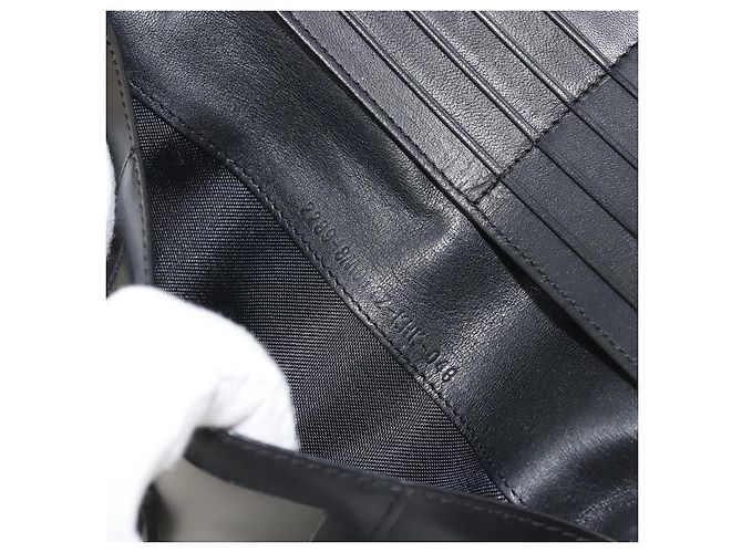 FENDI Cartera Larga de Lona Zucca Negra Marrón Auth am11263A Castaño Negro - vista 11