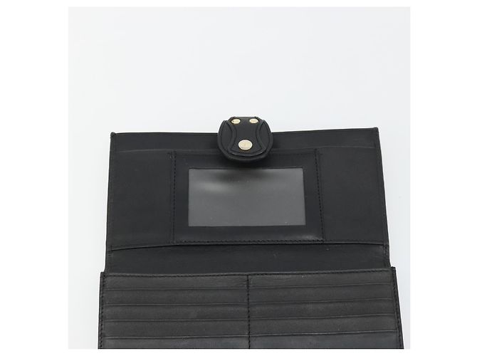 FENDI Cartera Larga de Lona Zucca Negra Marrón Auth am11263A Castaño Negro - vista 19