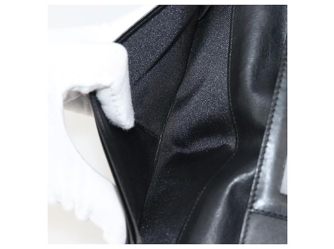 FENDI Cartera Larga de Lona Zucca Negra Marrón Auth am11263A Castaño Negro - vista 23