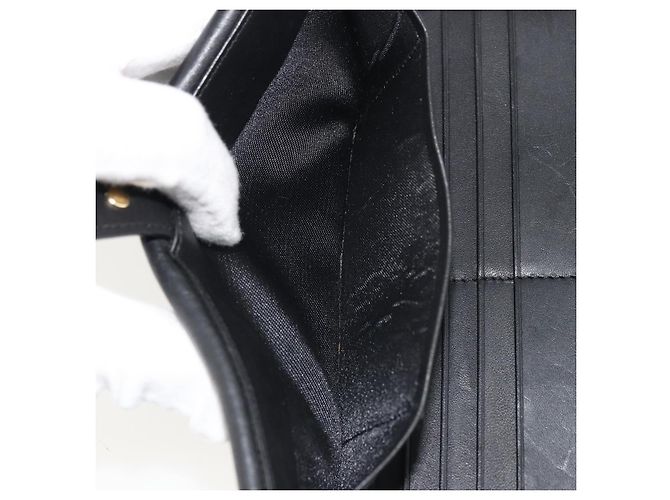 FENDI Cartera Larga de Lona Zucca Negra Marrón Auth am11263A Castaño Negro - vista 25