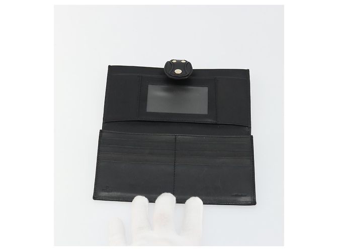 FENDI Cartera Larga de Lona Zucca Negra Marrón Auth am11263A Castaño Negro - vista 9