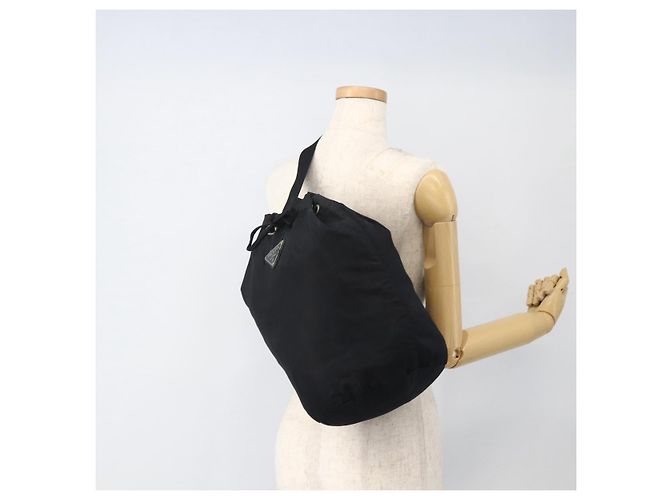 PRADA Borsa a Spalla in Nylon Nera Argento Autentica bs34263 Nero - vista 21