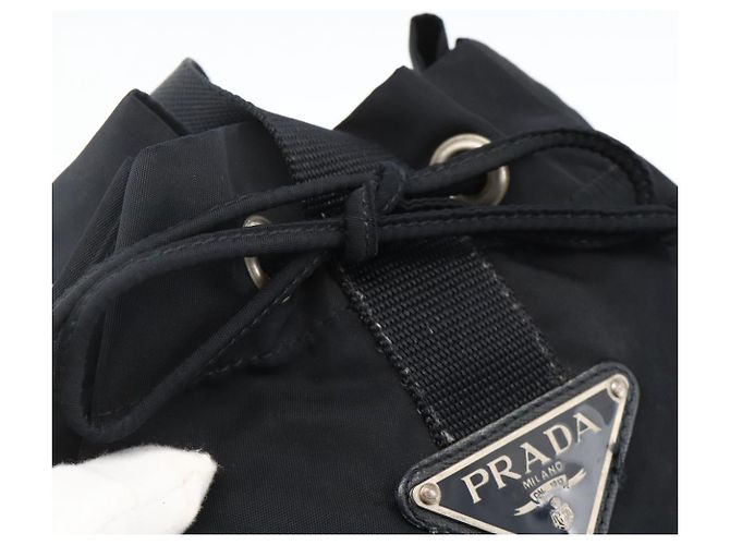 PRADA Borsa a Spalla in Nylon Nera Argento Autentica bs34263 Nero - vista 9
