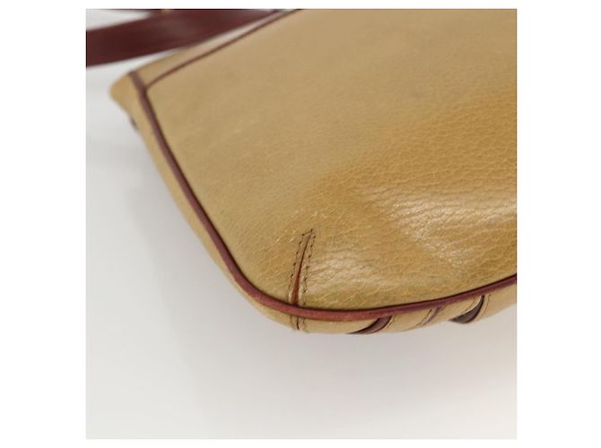 Borsa a Spalla Cartier in Pelle Beige Oro Auth hk3586 D'oro - vista 16