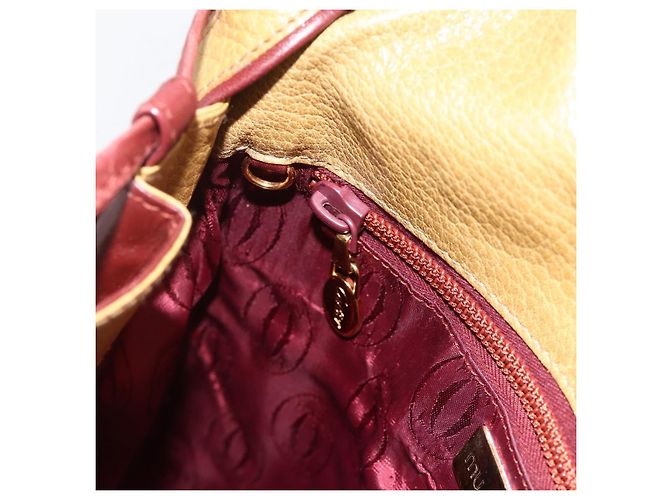 Borsa a Spalla Cartier in Pelle Beige Oro Auth hk3586 D'oro - vista 19
