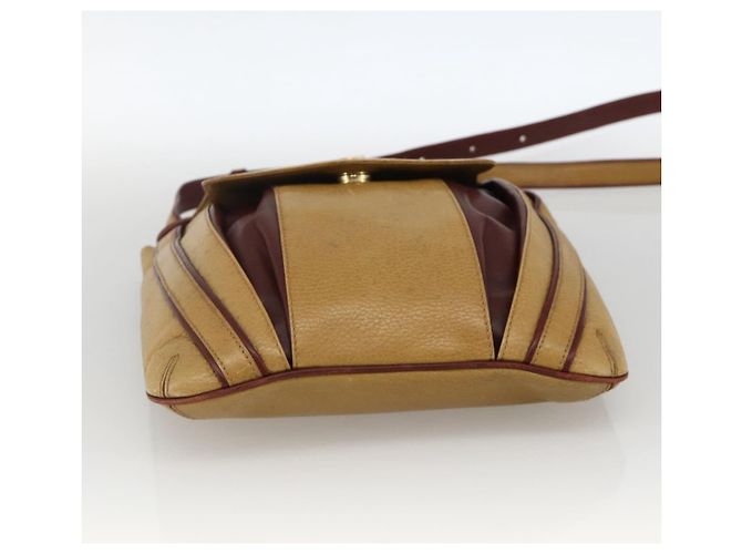 Borsa a Spalla Cartier in Pelle Beige Oro Auth hk3586 D'oro - vista 5