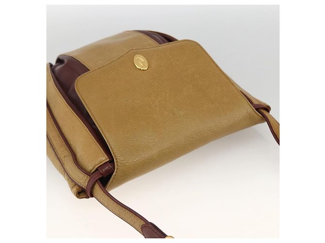 Borsa a Spalla Cartier in Pelle Beige Oro Auth hk3586 D'oro - vista 6