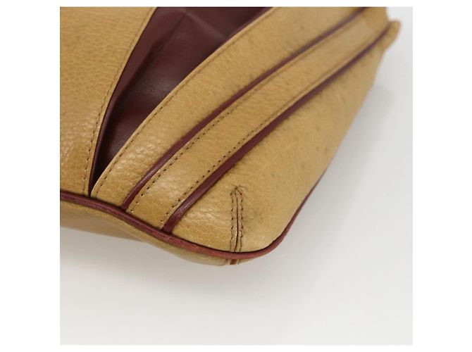 Borsa a Spalla Cartier in Pelle Beige Oro Auth hk3586 D'oro - vista 9
