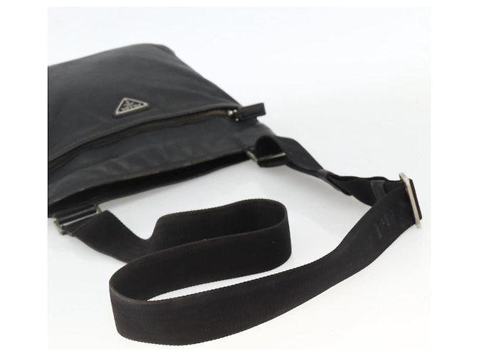 Borsa a Spalla in Pelle Nera e Argento PRADA Auth ka3716 Nero - vista 7