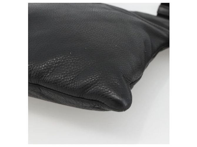 Borsa a Spalla in Pelle Nera e Argento PRADA Auth ka3716 Nero - vista 8
