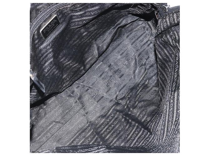 PRADA Borsa a Mano in Tela Argento Nero Auth 174853 - vista 11