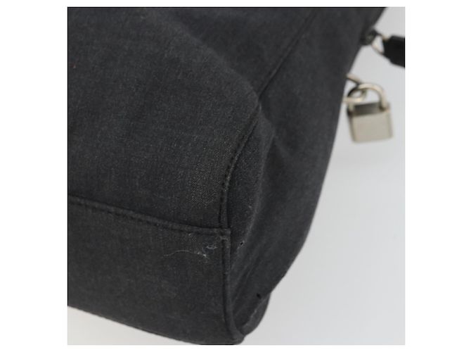 PRADA Borsa a Mano in Tela Argento Nero Auth 174853 - vista 16