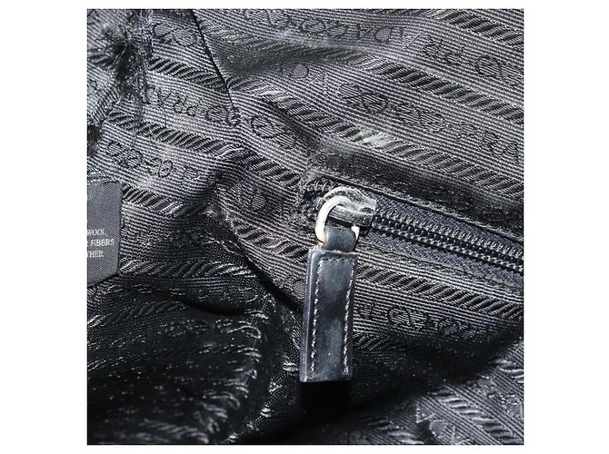 PRADA Borsa a Mano in Tela Argento Nero Auth 174853 - vista 22