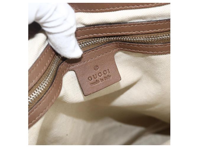 Gucci Borsa Tote in pelle marrone con dettagli argento 267903 Auth ka3676 - vista 10