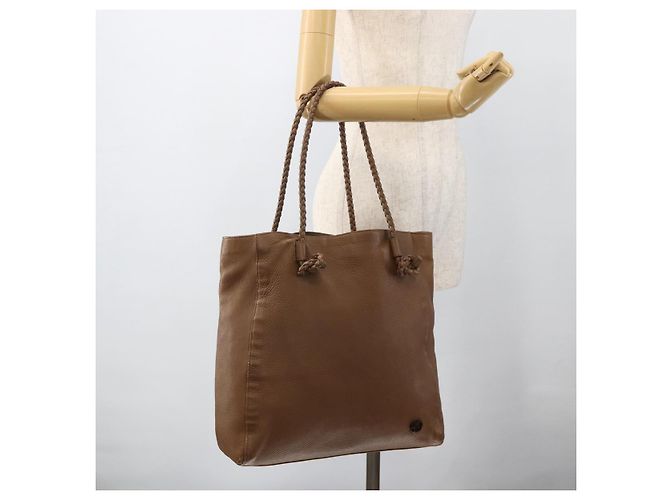 Gucci Borsa Tote in pelle marrone con dettagli argento 267903 Auth ka3676 - vista 21