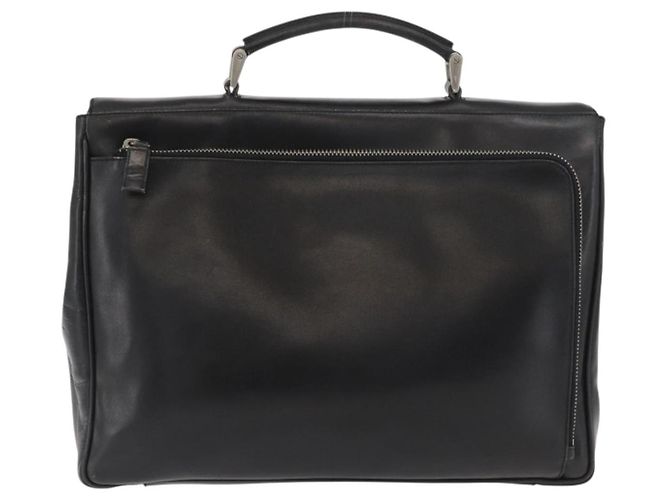 Borsa da lavoro PRADA in pelle nera argento autentica BAZ026 Nero - vista 2