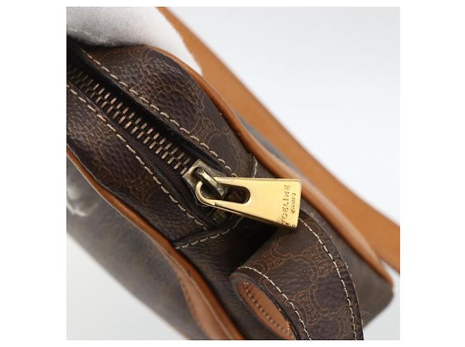 Céline Borsa a spalla in tela Macadam CELINE in pelle PVC marrone oro Auth YKZ1481 D'oro - vista 10
