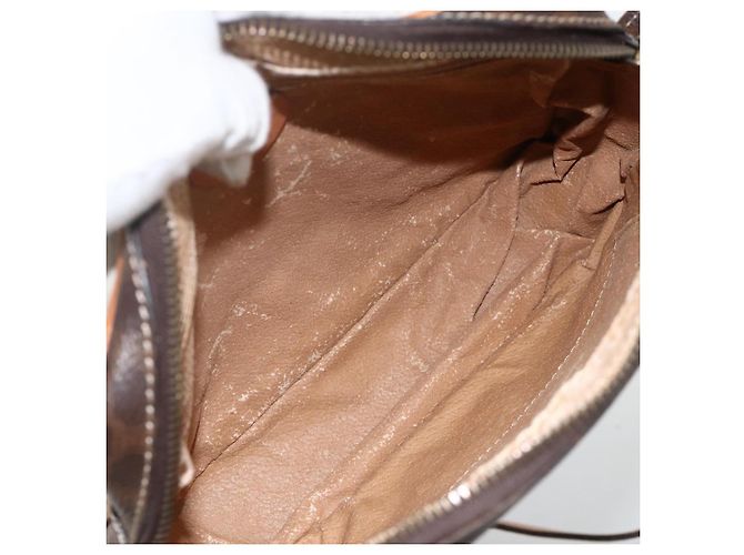 Céline Borsa a spalla in tela Macadam CELINE in pelle PVC marrone oro Auth YKZ1481 D'oro - vista 11