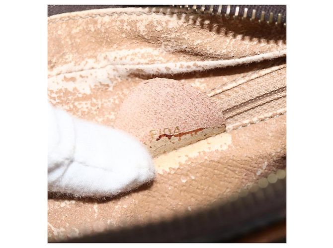 Céline Borsa a spalla in tela Macadam CELINE in pelle PVC marrone oro Auth YKZ1481 D'oro - vista 12