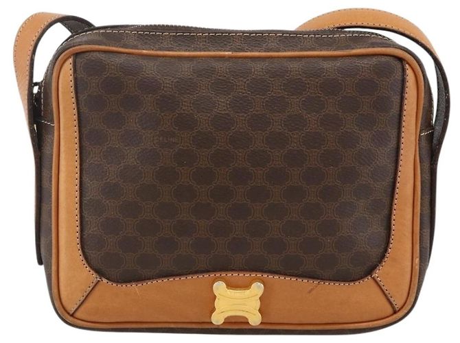Céline Borsa a spalla in tela Macadam CELINE in pelle PVC marrone oro Auth YKZ1481 D'oro - vista 13
