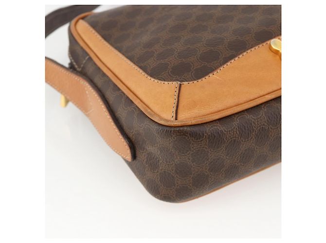 Céline Borsa a spalla in tela Macadam CELINE in pelle PVC marrone oro Auth YKZ1481 D'oro - vista 14