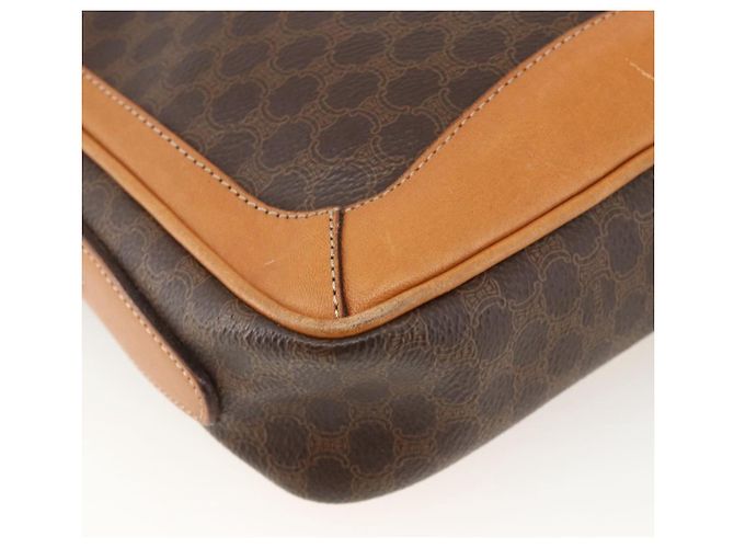 Céline Borsa a spalla in tela Macadam CELINE in pelle PVC marrone oro Auth YKZ1481 D'oro - vista 16