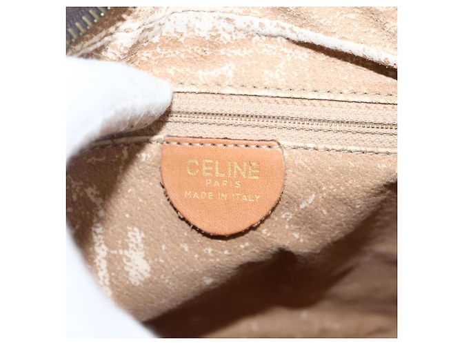 Céline Borsa a spalla in tela Macadam CELINE in pelle PVC marrone oro Auth YKZ1481 D'oro - vista 17