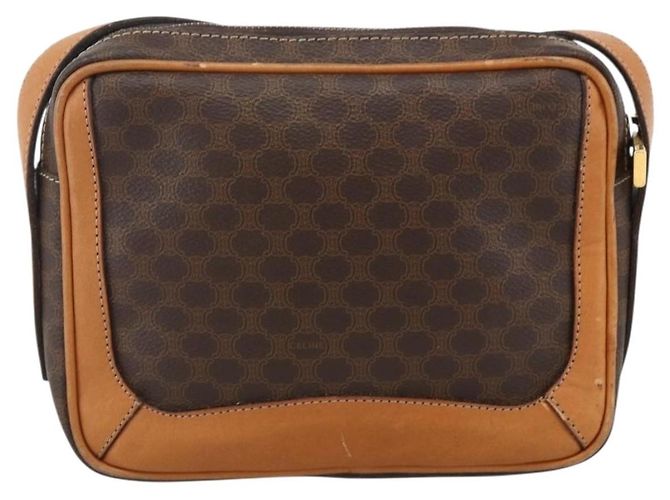Céline Borsa a spalla in tela Macadam CELINE in pelle PVC marrone oro Auth YKZ1481 D'oro - vista 2