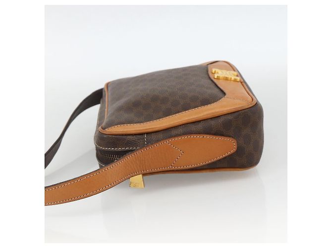 Céline Borsa a spalla in tela Macadam CELINE in pelle PVC marrone oro Auth YKZ1481 D'oro - vista 3