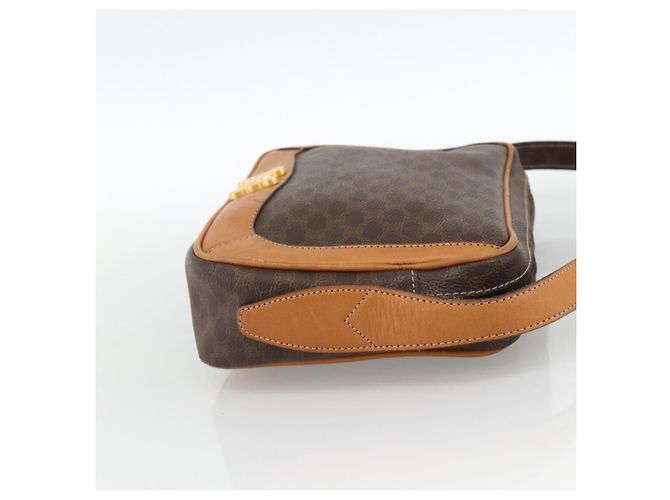 Céline Borsa a spalla in tela Macadam CELINE in pelle PVC marrone oro Auth YKZ1481 D'oro - vista 4