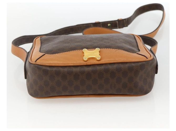 Céline Borsa a spalla in tela Macadam CELINE in pelle PVC marrone oro Auth YKZ1481 D'oro - vista 5