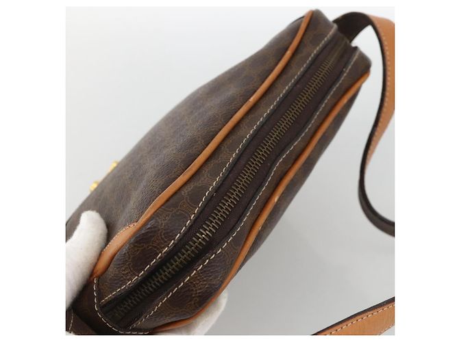 Céline Borsa a spalla in tela Macadam CELINE in pelle PVC marrone oro Auth YKZ1481 D'oro - vista 6