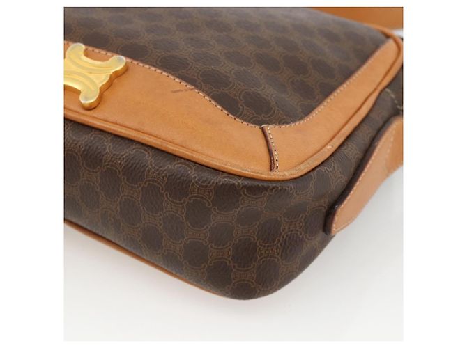 Céline Borsa a spalla in tela Macadam CELINE in pelle PVC marrone oro Auth YKZ1481 D'oro - vista 9