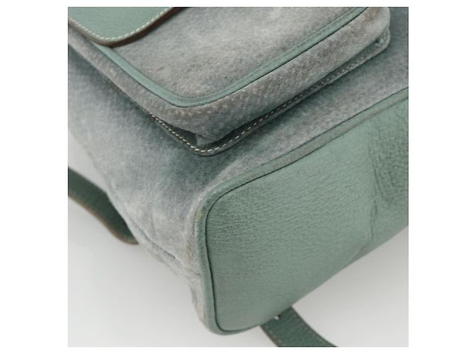 Bamboo Mochila de Bambu GUCCI Camurça Verde Ouro 003 2058 0016 Auth YKZ1452 Dourado - vista 15
