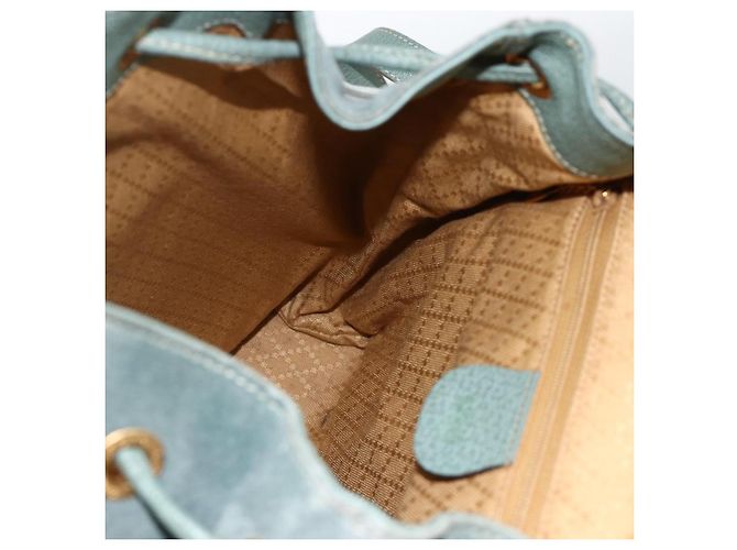 Bamboo Mochila de Bambu GUCCI Camurça Verde Ouro 003 2058 0016 Auth YKZ1452 Dourado - vista 21