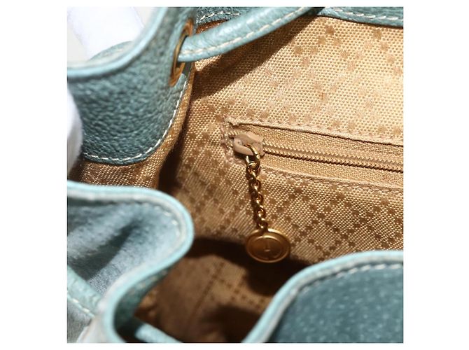 Bamboo Mochila de Bambu GUCCI Camurça Verde Ouro 003 2058 0016 Auth YKZ1452 Dourado - vista 22
