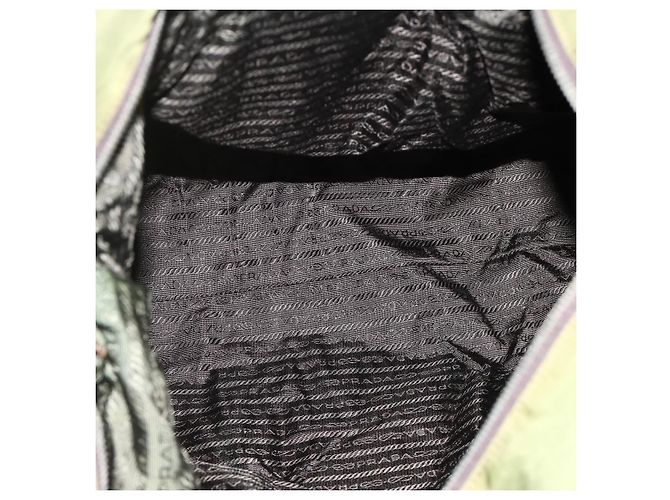 PRADA Borsa a Mano Nylon 2 vie Kaki Argento Auth mr2230 Cachi - vista 11