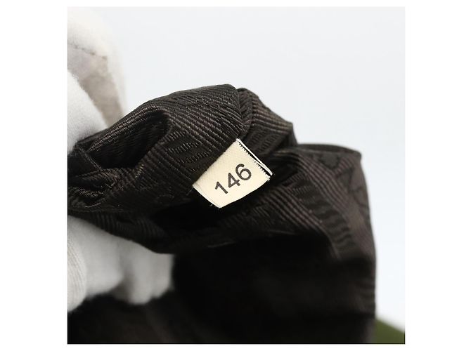 PRADA Borsa a Mano Nylon 2 vie Kaki Argento Auth mr2230 Cachi - vista 12